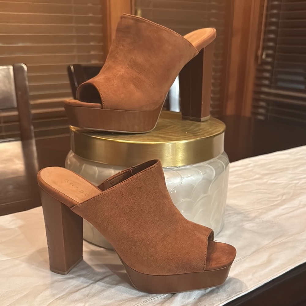 BAMBOO Brown Platform Mules